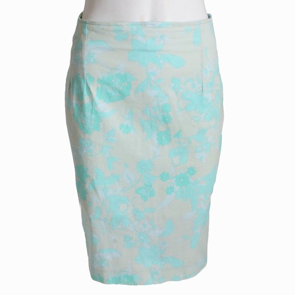 Averardo Bessi Pencil Skirt Floral Cotton Blend Stretch Size 8 - Picture 2 of 7